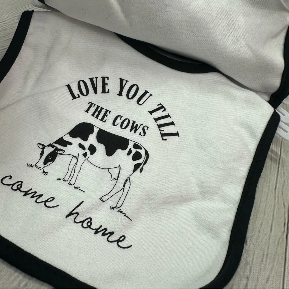 NWT Hudson Baby 100% cotton Bibs farm friend homestead pk of 5 farm house